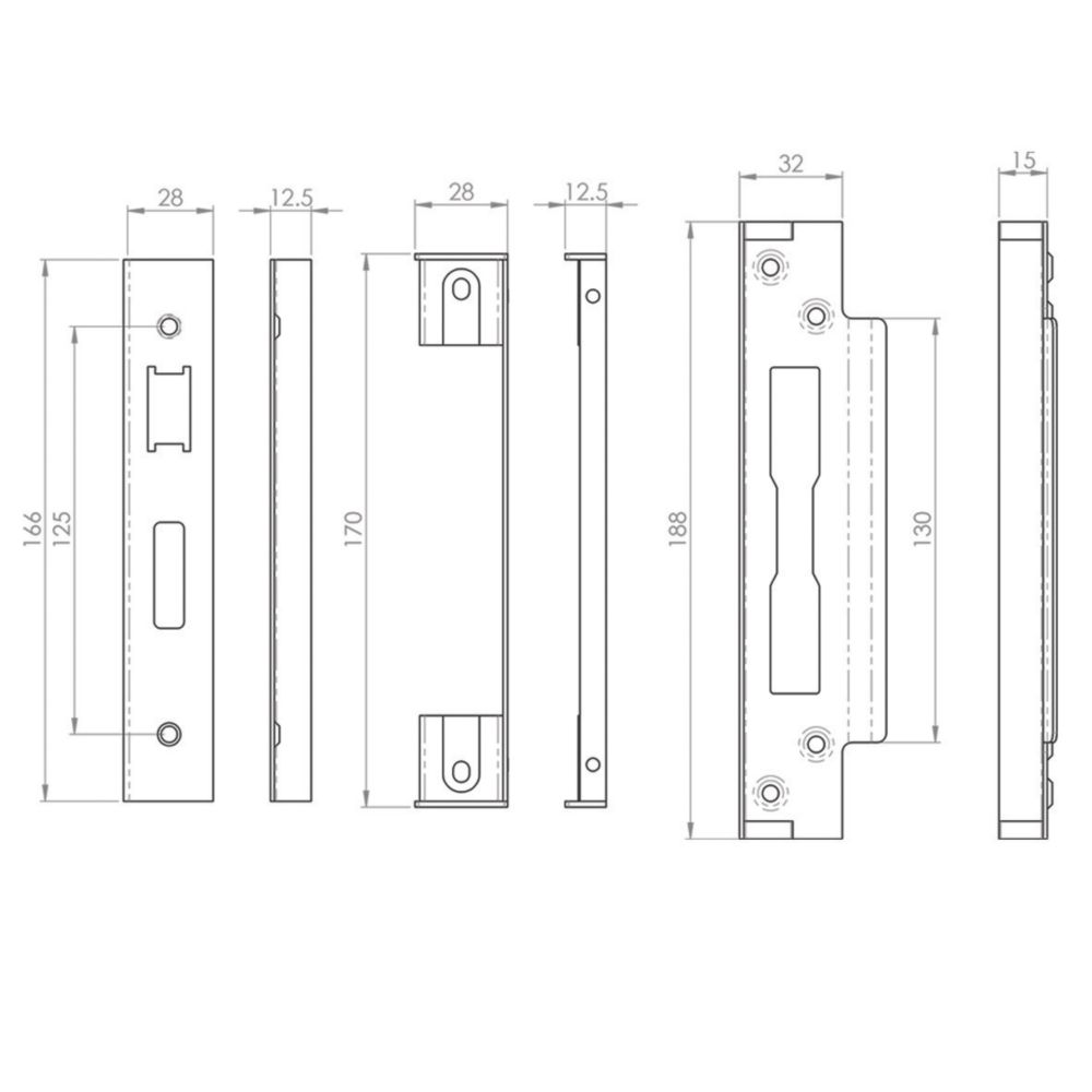 Smith & Locke 13mm Rebate Set Polished Brass