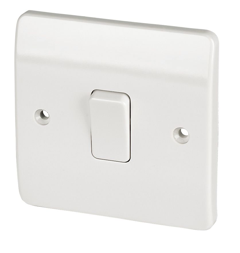 MK Logic Plus 10AX 1-Gang 1-Way Light Switch White 5 Pack