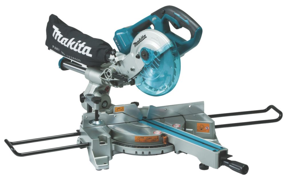 Makita Dls714nz 190mm Twin 18v Li Ion Lxt Brushless Cordless Single Bevel Sliding Compound Mitre Saw Bare Mitre Saws Screwfix Com [ 330 x 330 Pixel ]