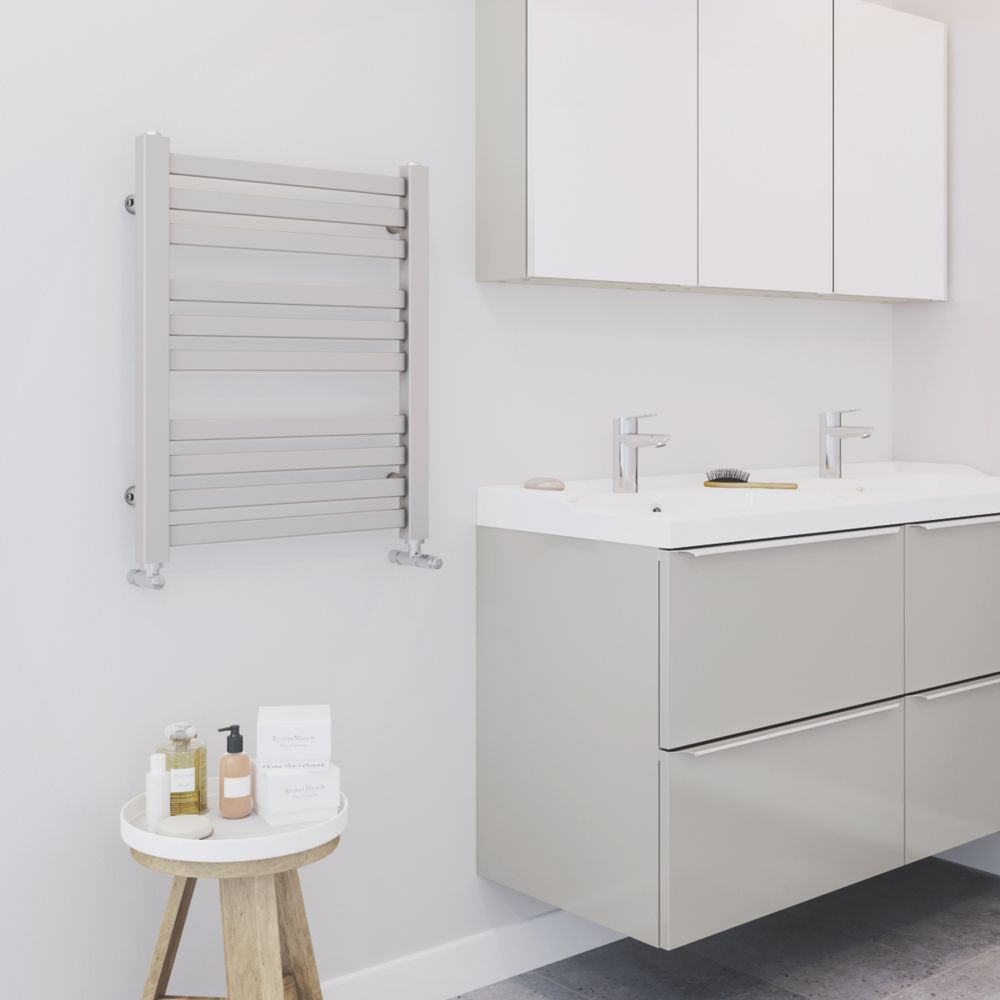 Blyss CAP08GC073 Angled Bar Towel Radiator 600 x 500mm Silver