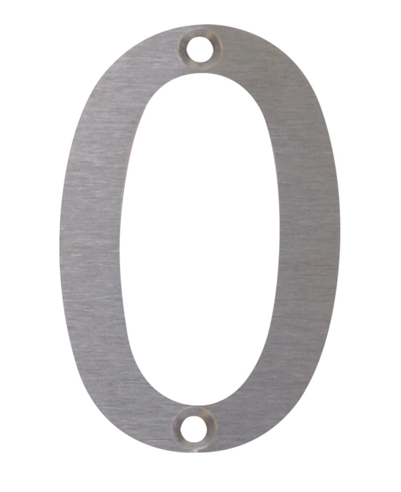 Fab Fix Door Numeral 0 Satin Stainless Steel 78mm House