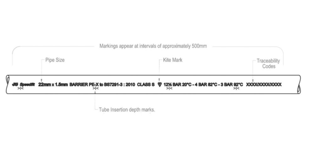 JG Speedfit 22BPEX-55130 Push-Fit PE-X Barrier Pipe 22mm x 2m
