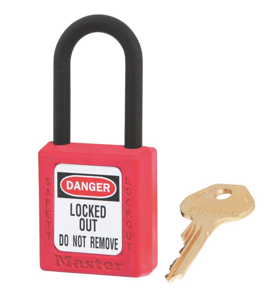 Master Lock Loto Safety Lock-Off Thermoplastic Padlock Red 20 x 38mm Reviews