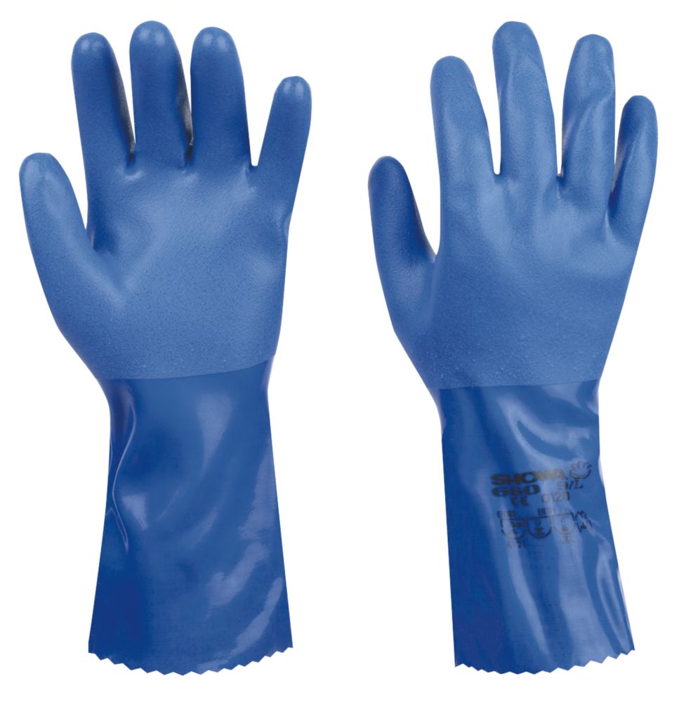 Showa 660 Chemical Hazard Gauntlets Blue X Large