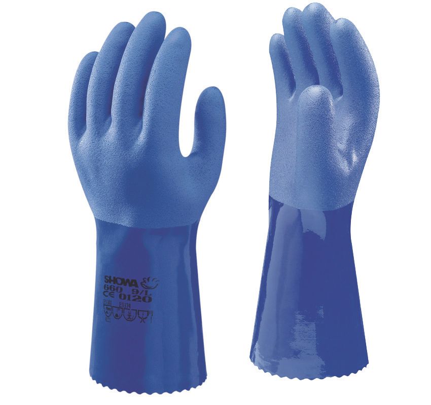 Showa 660 Chemical Hazard Gauntlets Blue X Large Reviews