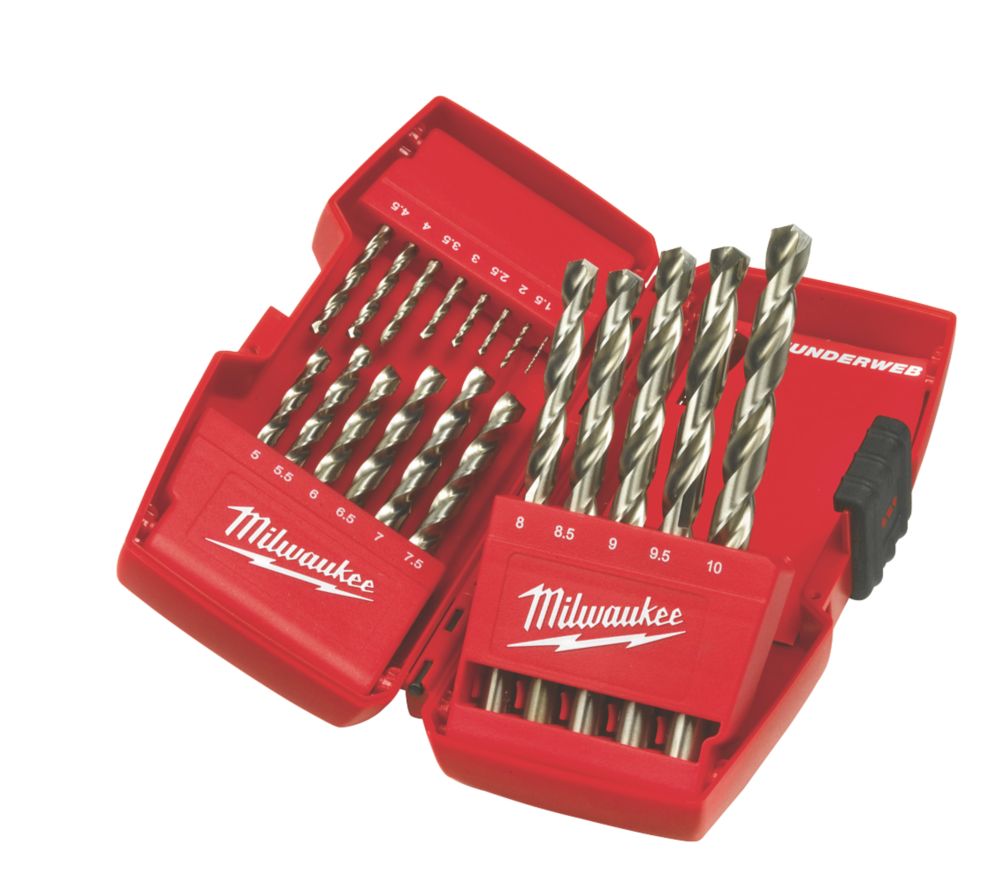 Milwaukee Straight Shank ThunderWeb HSS-G Metal Drill Bit Set 19 Piece Set Reviews