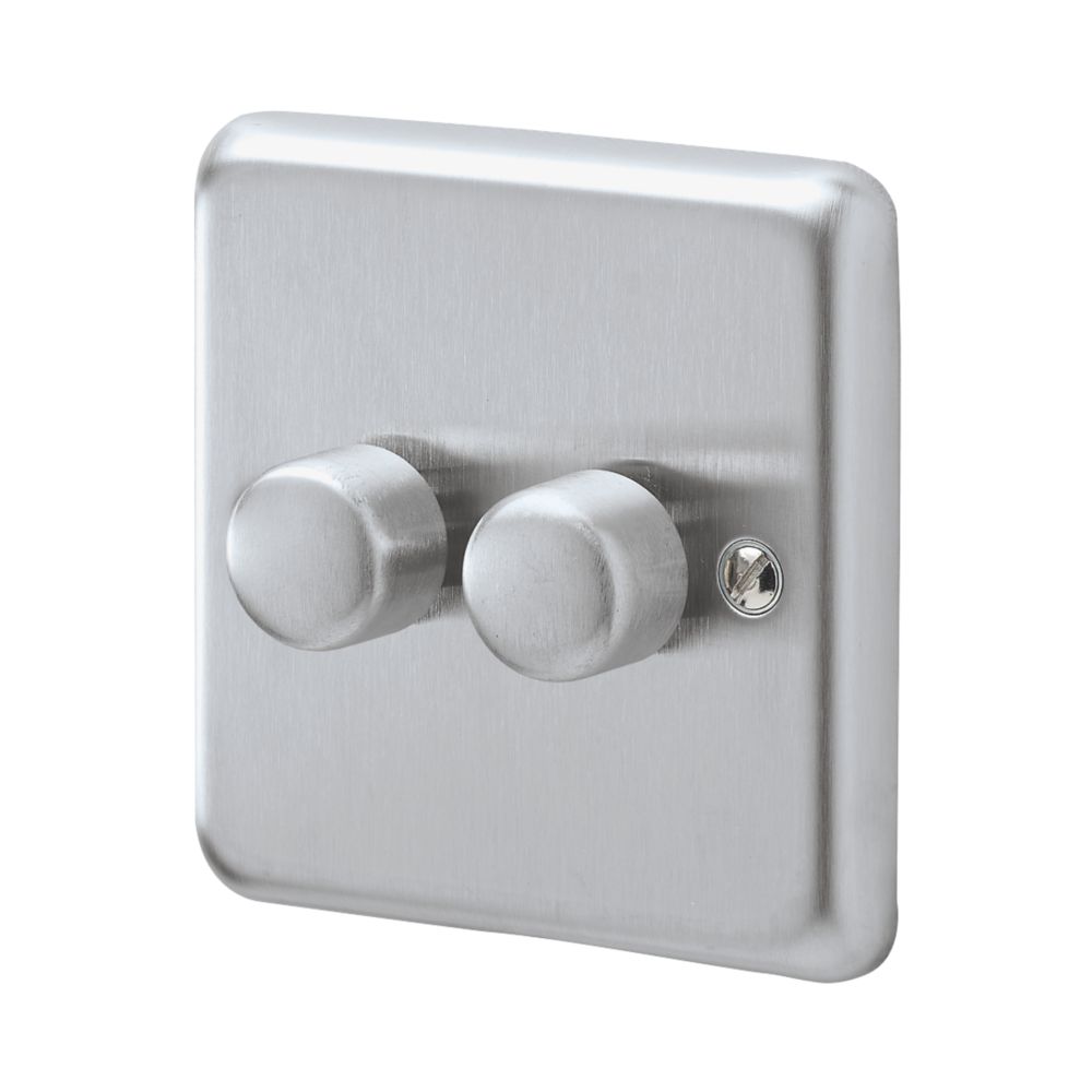 MK Albany Plus 2-Gang 2-Way Dimmer Switch Brushed Chrome Reviews