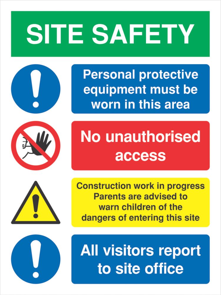 Site Safety Signs 800 X 600mm Safety Signs Screwfix Com