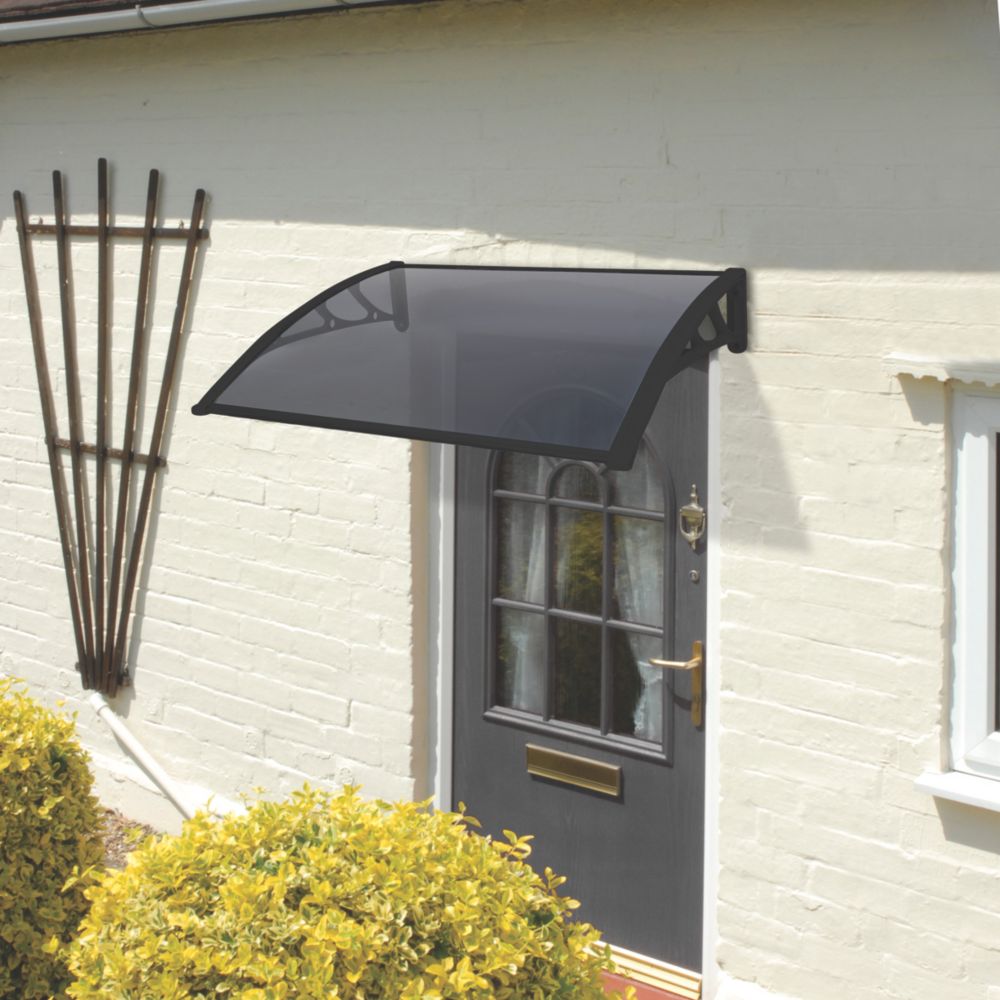 Greenhurst Easy Fit Door Canopy Black 1 X 0 6 X 0 23m Door