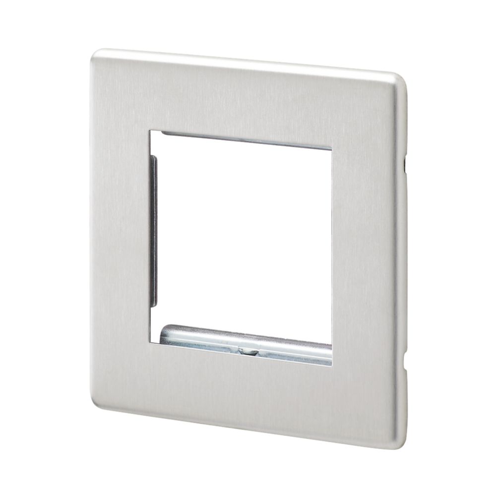 MK Aspect 2-Gang Light Switch Surround Brushed Stainless Steel Reviews