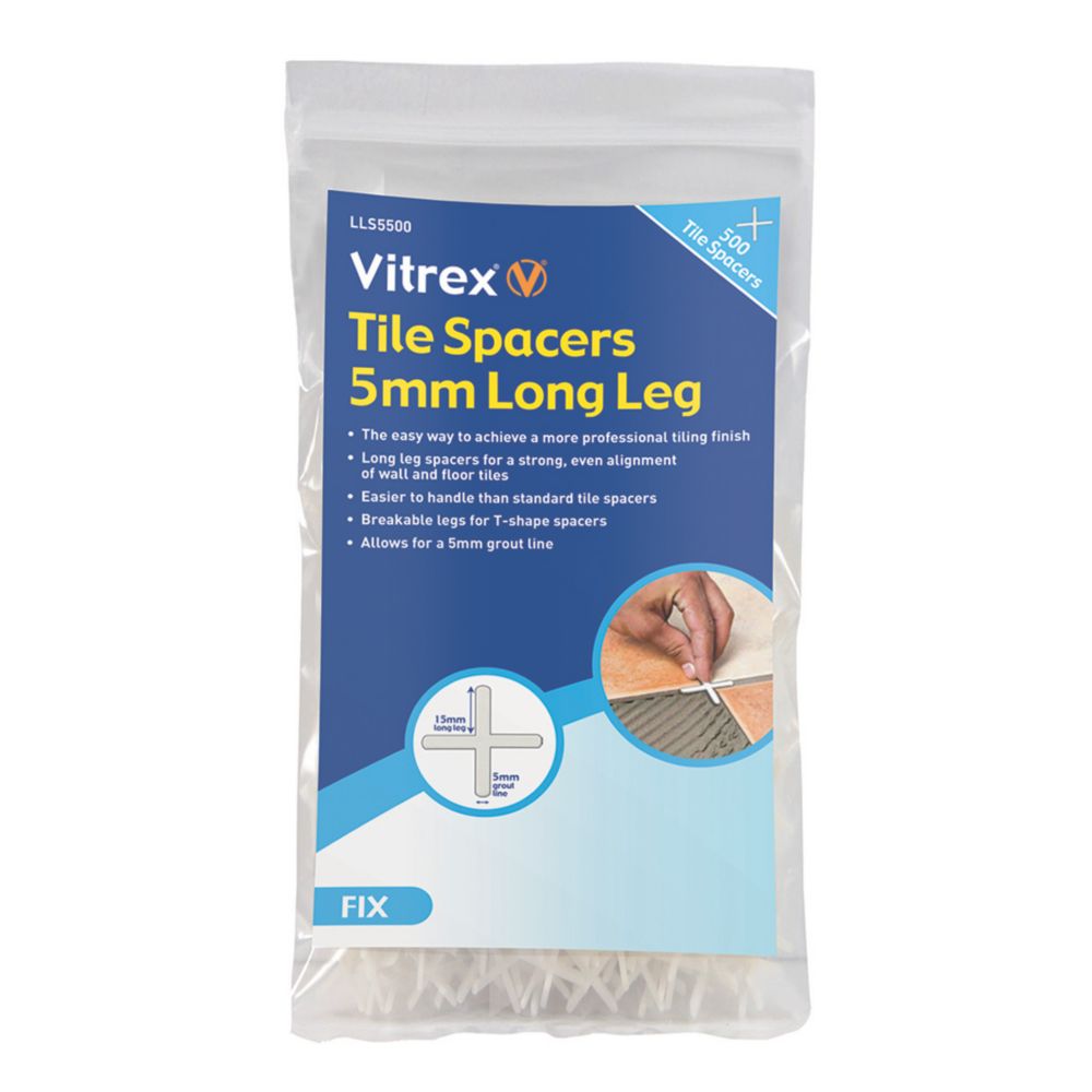 Vitrex Long Leg Tile Spacers 5mm Pack of 500 Reviews