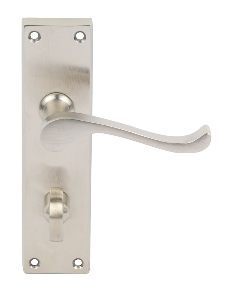 Carlisle Brass Victorian Scroll Lever on Backplate WC Door Handles Pair Satin Nickel Reviews