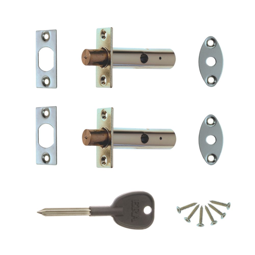 Era Brass Concealed Door Security Bolts 60mm 2 Pack