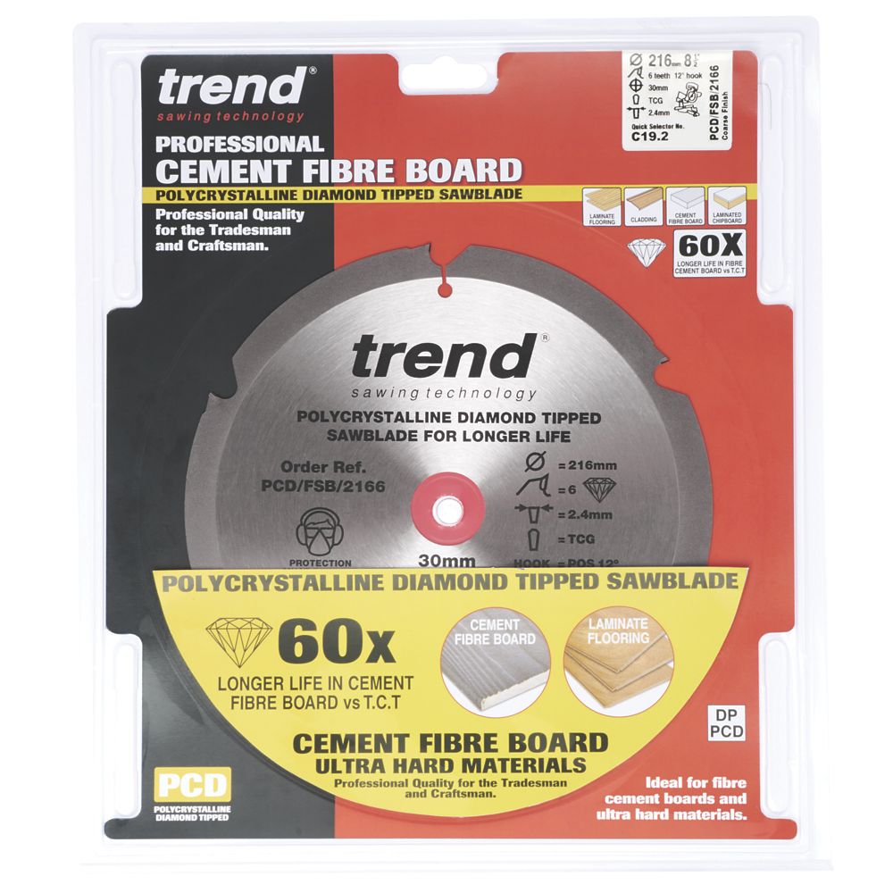 Trend Fibreboard Sawblade 216 x 30mm 6T