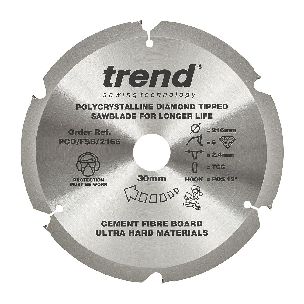 Trend Fibreboard Sawblade 216 x 30mm 6T Reviews