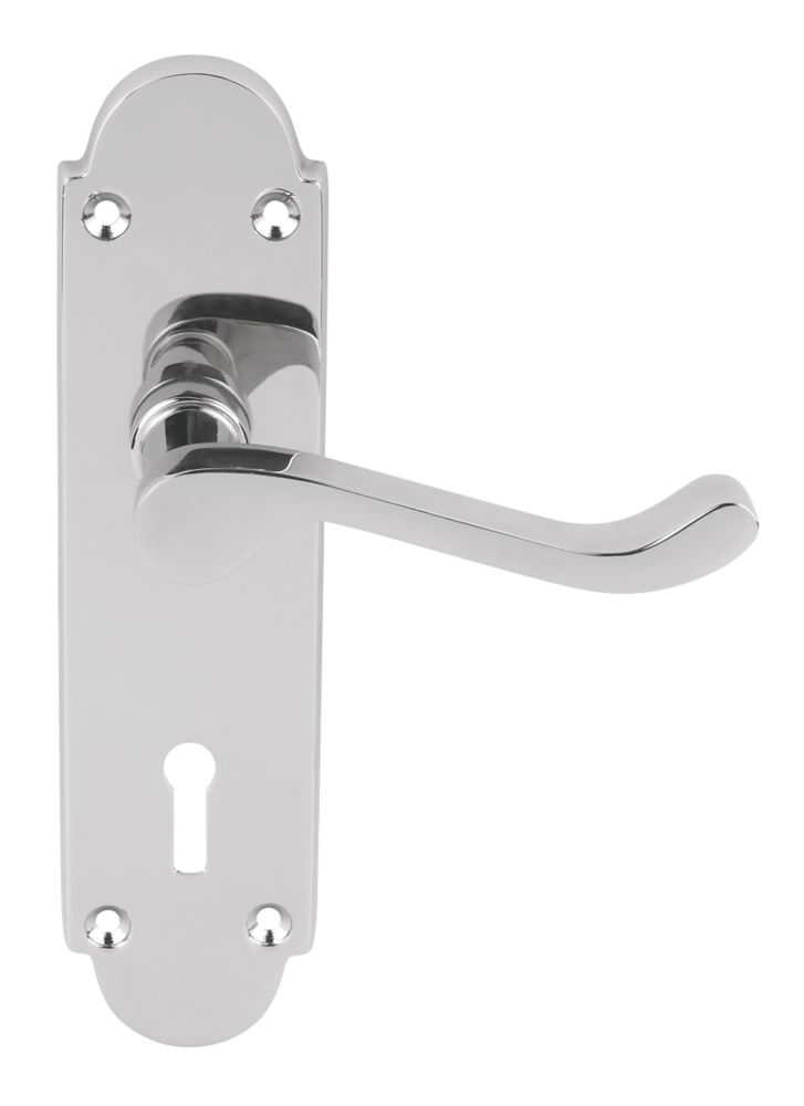 Smith & Locke Lulworth Lock Lever on Backplate Lock Door Handles Pair Polished Chrome Reviews