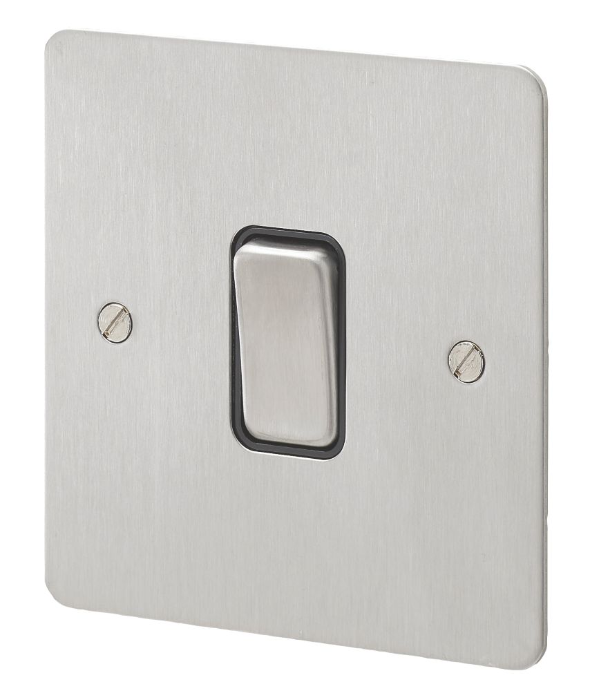 MK Edge 20AX 1-Gang 2-Way Light Switch Brushed Stainless Steel with Black Inserts Reviews