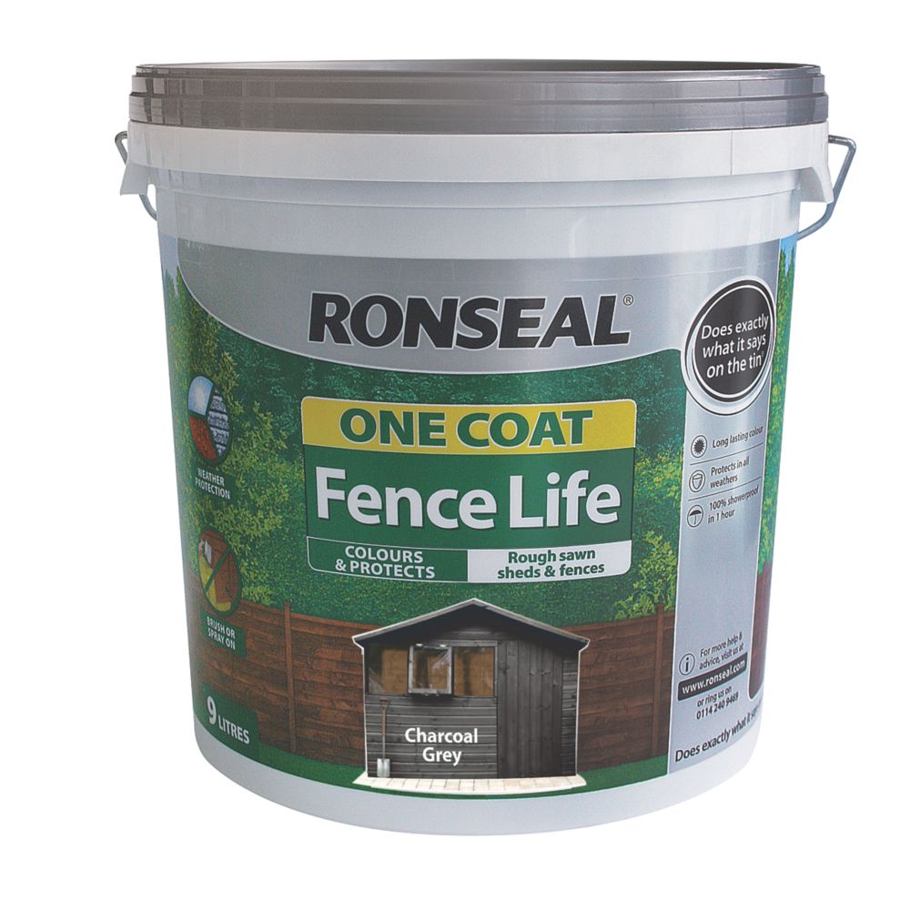 Ronseal One Coat Fence Life Charcoal Grey 9Ltr Reviews