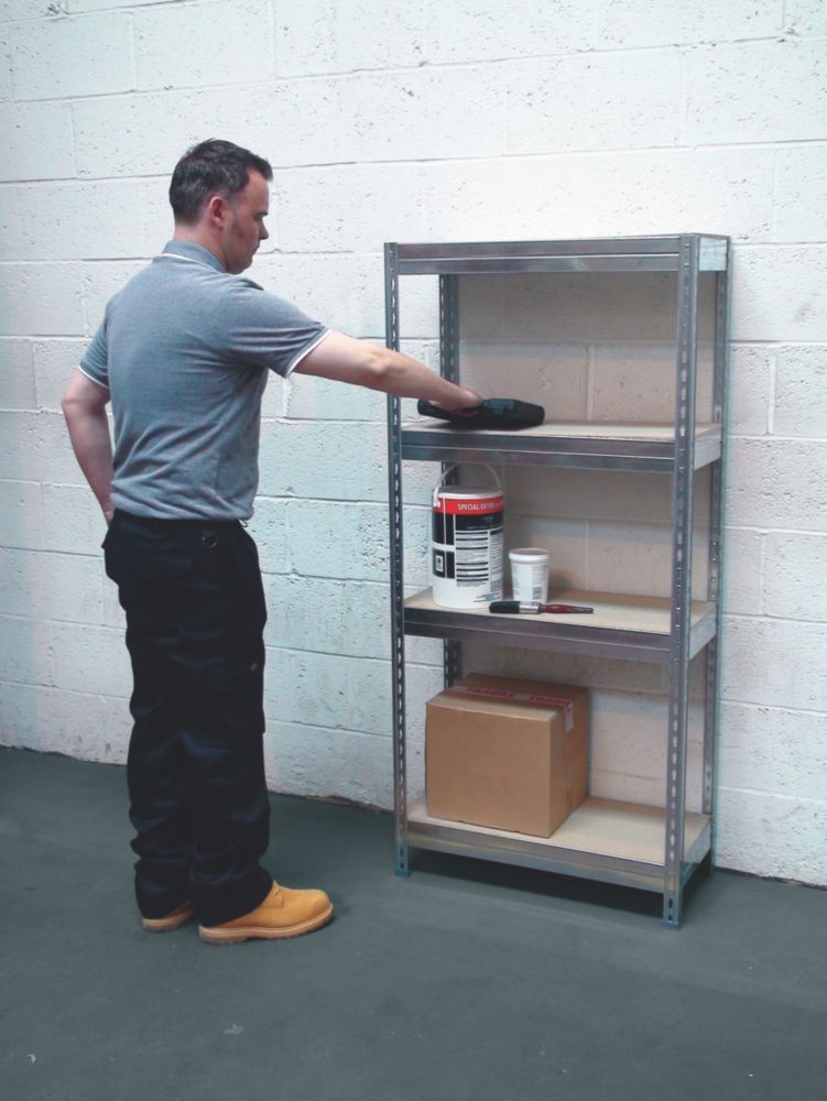 RB Boss Galvanised Boltless Freestanding Shelving 4-Tier 750 x 350 x 1600mm