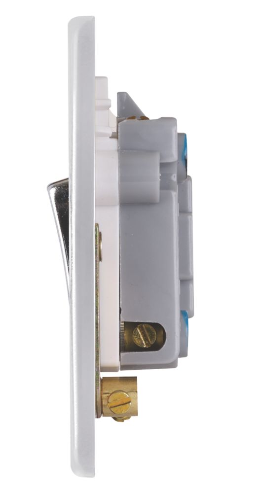 Schneider Electric Ultimate Low Profile 13A Switched Fused Spur Polished Chrome with White Inserts