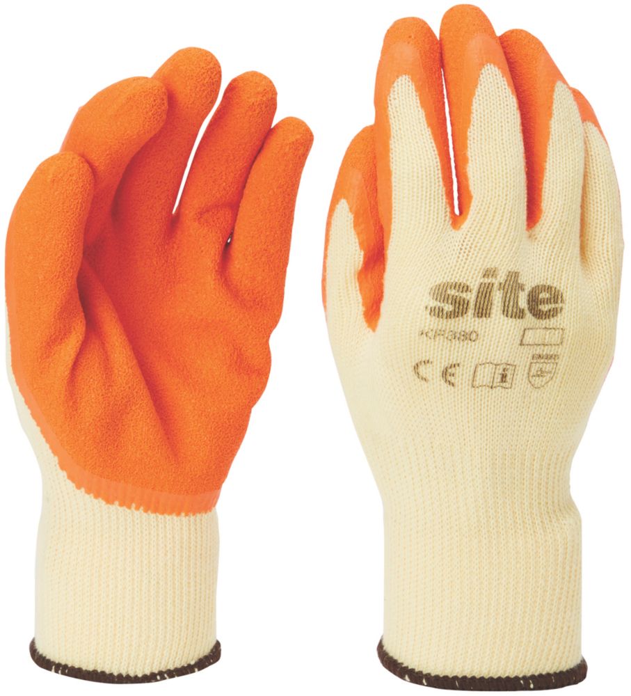 Site KF380 Latex Builders Gloves Orange / Yellow Large Reviews