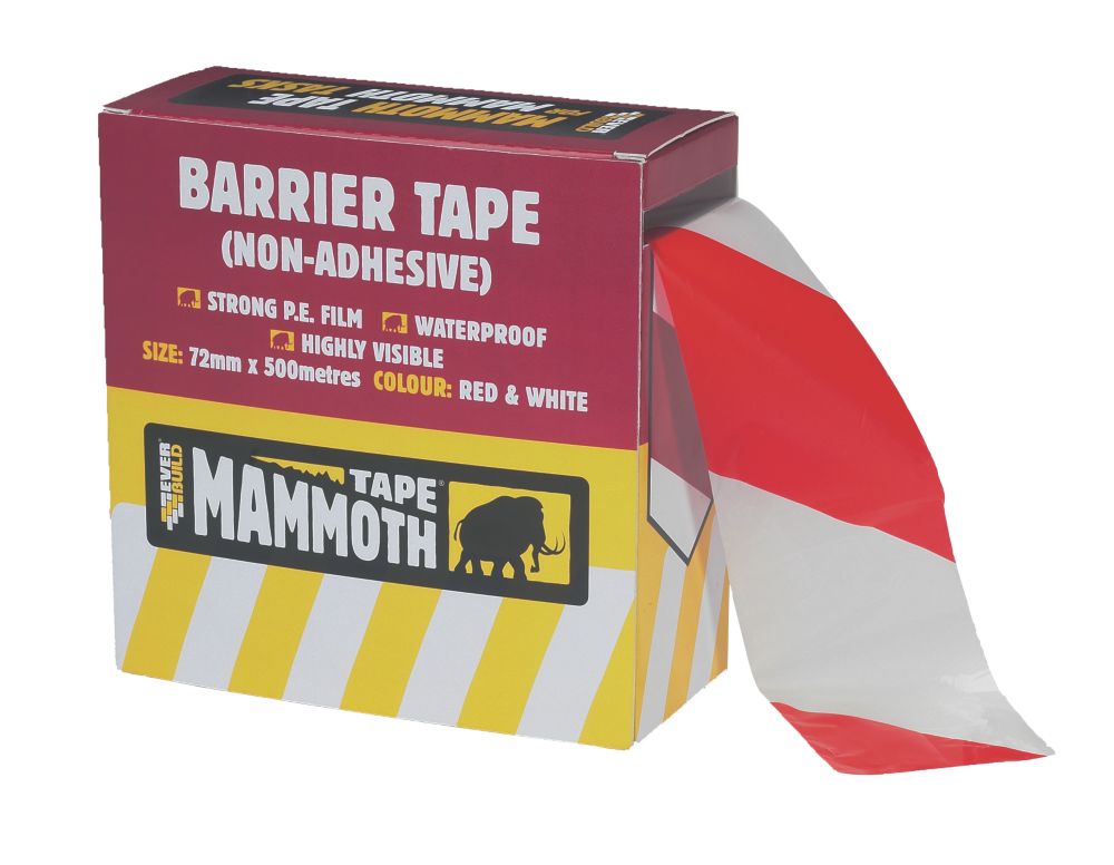 Everbuild Barrier Tape Red / White 500m x 72mm Reviews