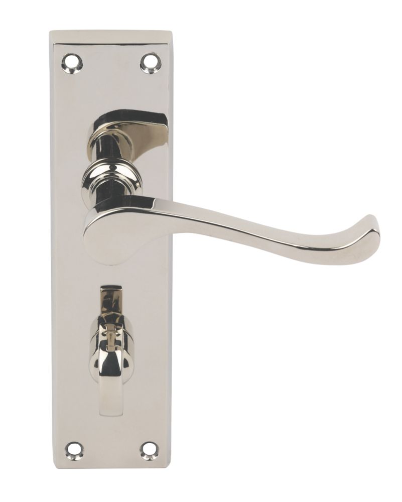 Carlisle Brass Victorian Scroll Lever on Backplate WC Door Handles Pair Polished Nickel Reviews