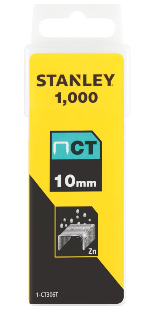 Stanley Narrow Staples Bright 8 x 10mm 1000 Pack