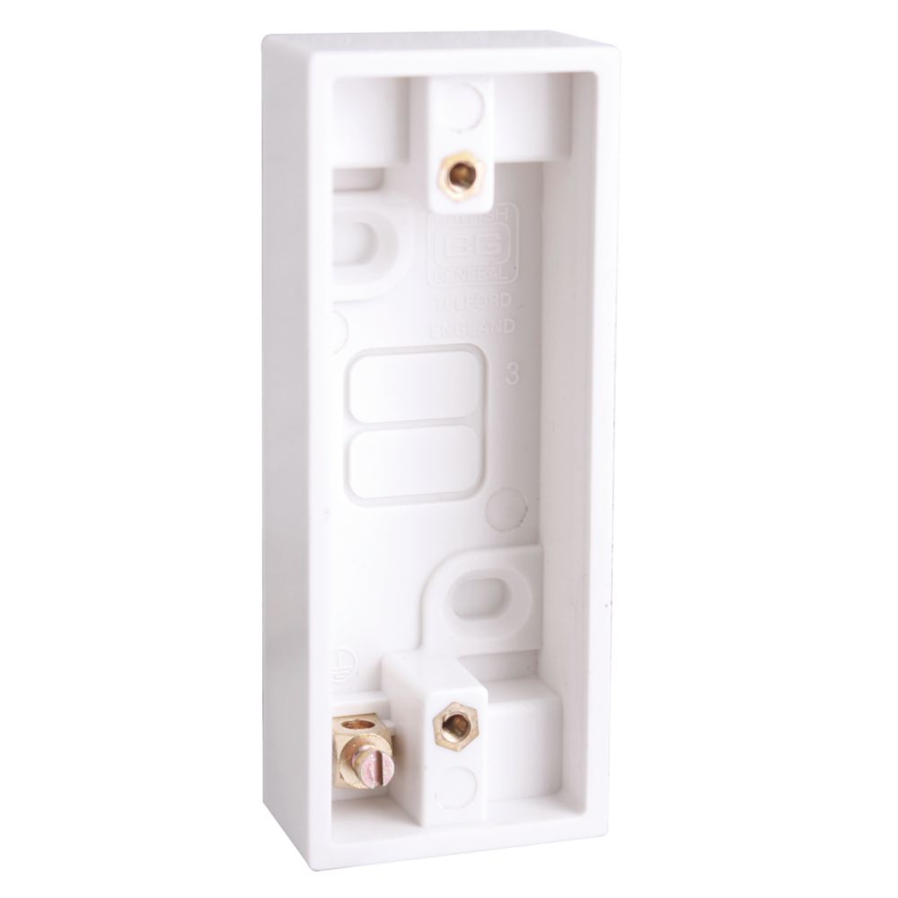 British General 1-Gang Architrave Box White