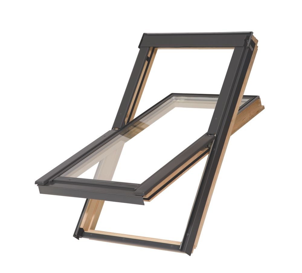 Tyrem C4A Manual Centre-Pivot Lacquered Natural Pine Roof Window Clear 550 x 980mm Reviews