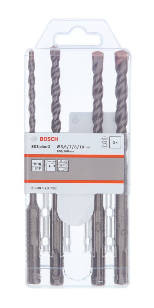 Bosch SDS Plus Shank Hammer Drill Set 4 Pieces