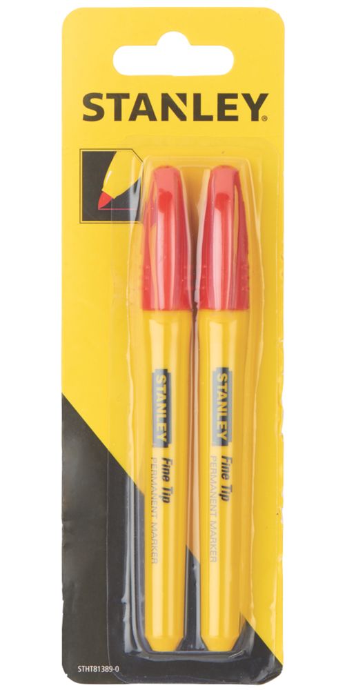 Stanley Red Fibre Permanent Marker 2 Pack