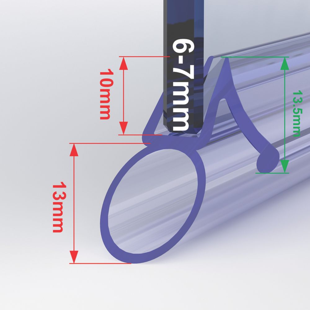 Aqualux Replacement Bath Screen Bubble Seal Clear 6mm x 1500mm