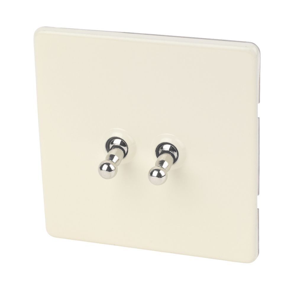 Varilight 10AX 2-Gang 2-Way Toggle Switch White Chocolate with Colour-Matched Inserts Reviews