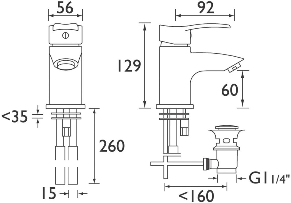 Bristan Capri Basin Mono Mixer Tap with Pop-Up Waste