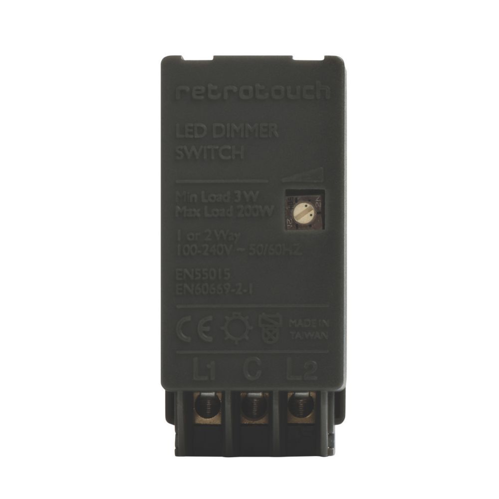 Retrotouch 2-Way 3-300W LED Dimmer Switch Module Black