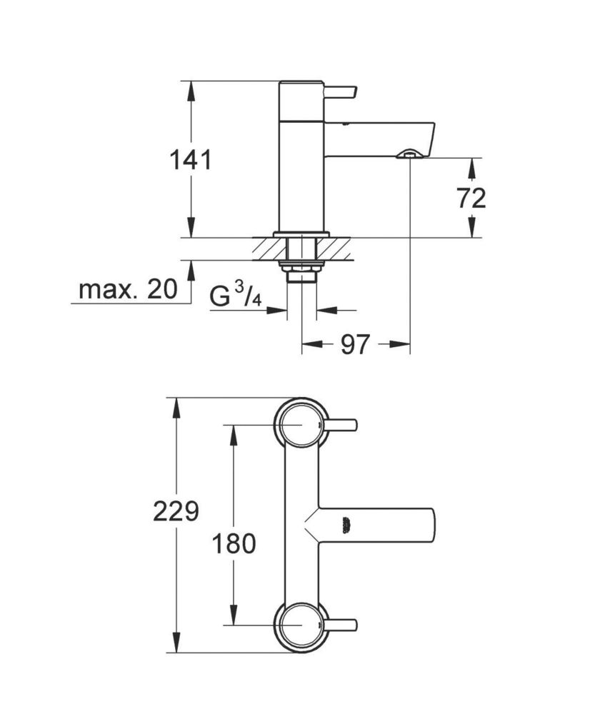 Grohe Feel Bath Filler Tap