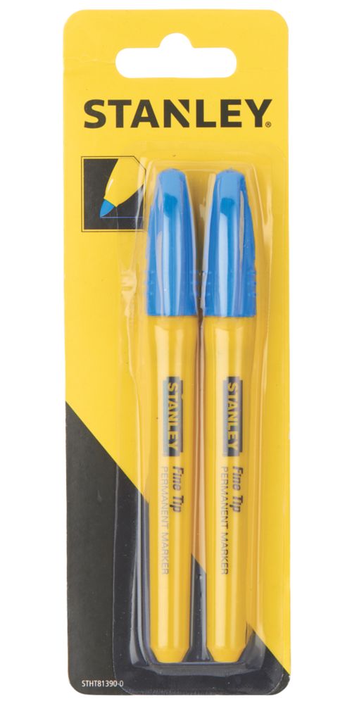 Stanley Blue Fibre Permanent Marker 2 Pack