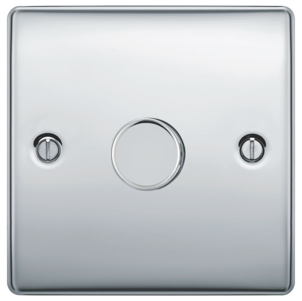 British General Nexus Metal 1-Gang 2-Way LED Dimmer Switch Polished Chrome