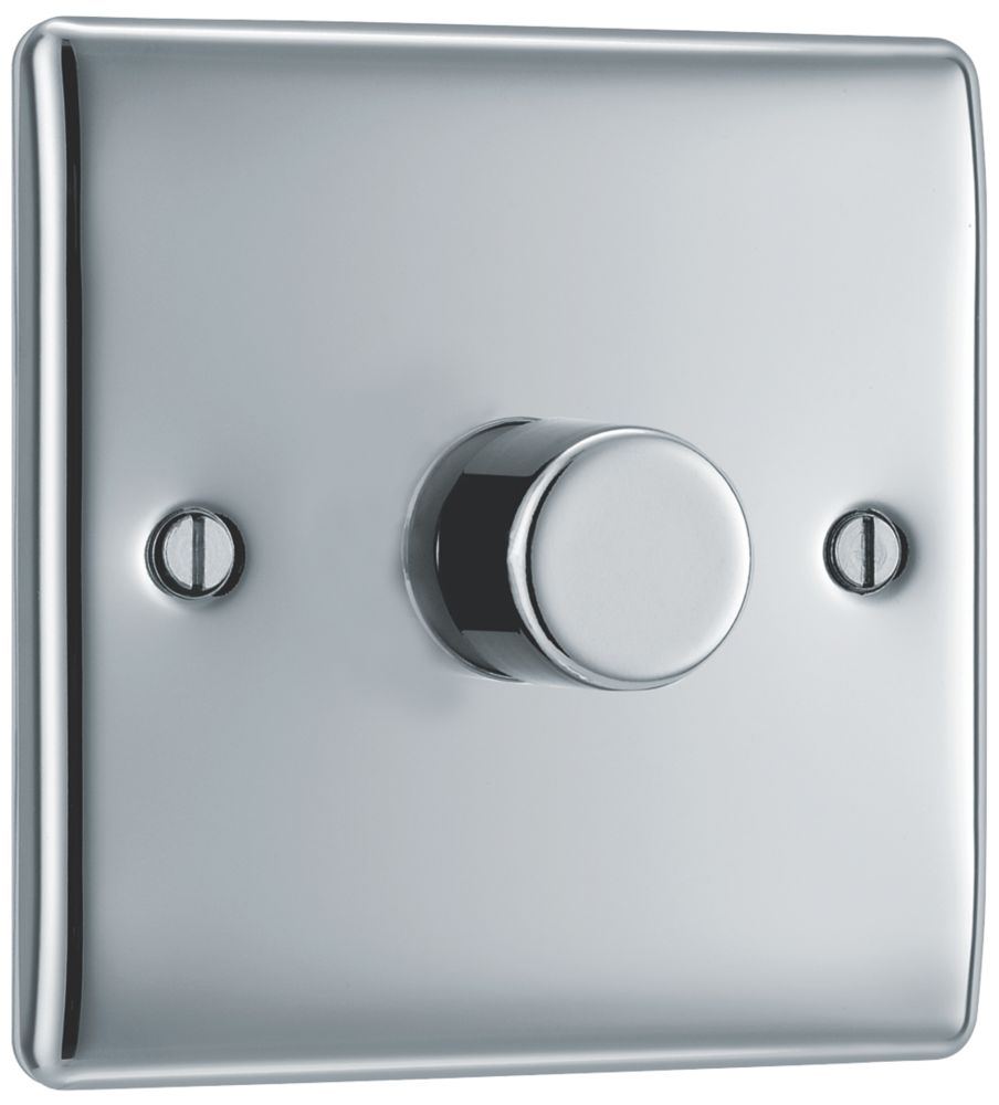 British General Nexus Metal 1-Gang 2-Way LED Dimmer Switch Polished Chrome