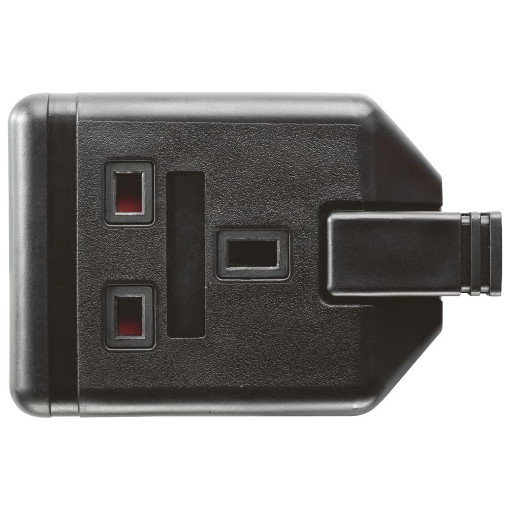 Masterplug 13A 1-Gang Rewireable Socket Black