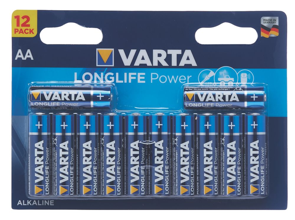 Varta Longlife Power Aa Batteries 12 Pack Batteries Screwfix Com