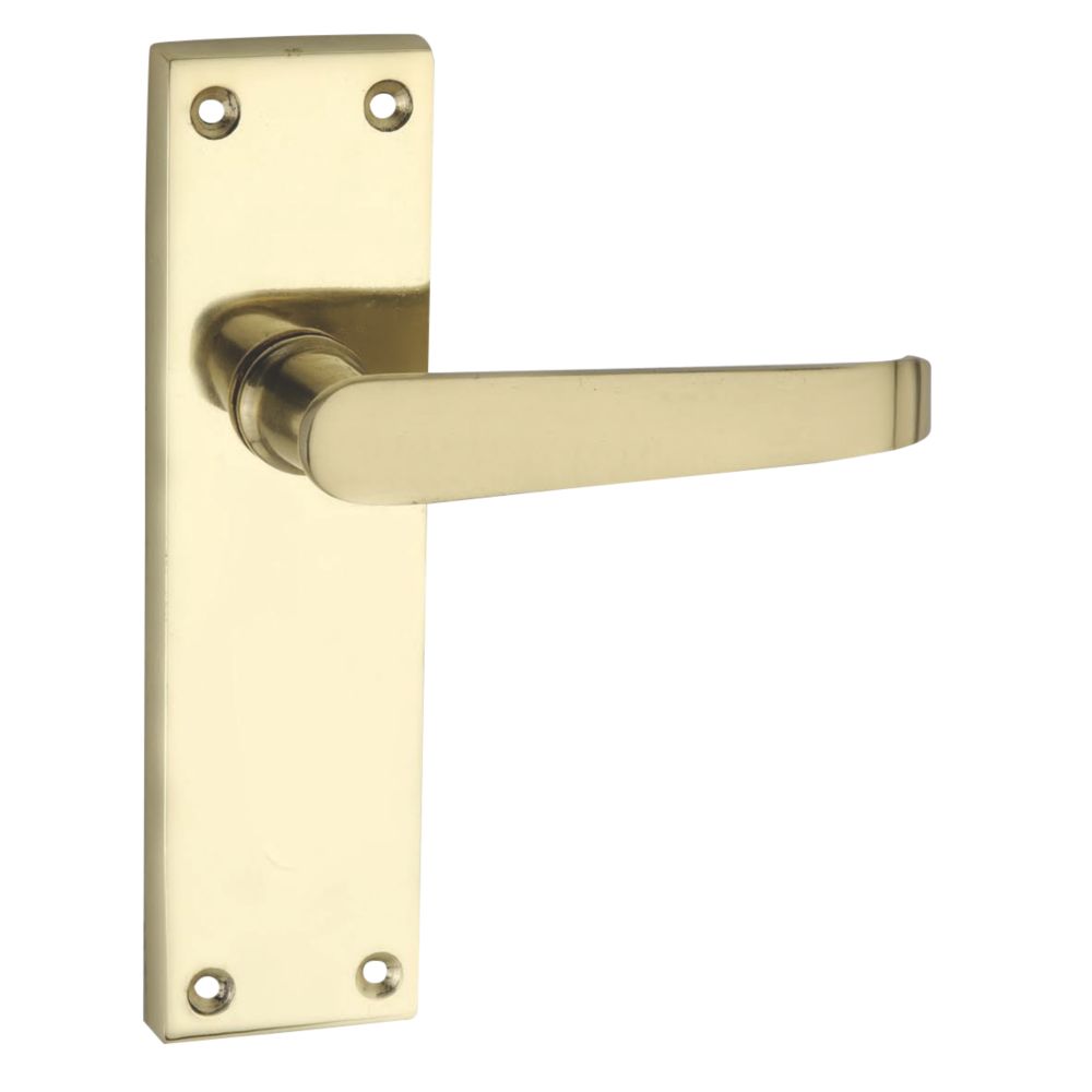 Smith & Locke Long Victorian Straight Latch Door Handles Pair Polished Brass Reviews