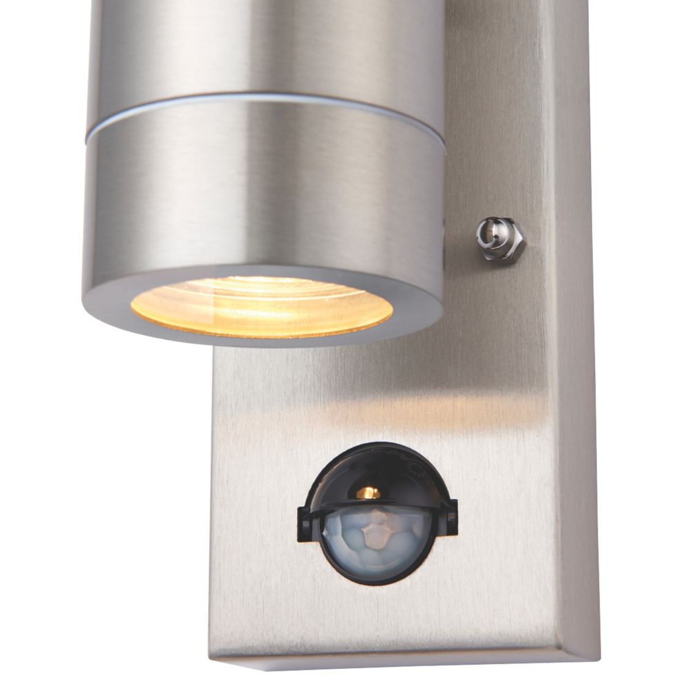 LAP Bronx Stainless Steel GU10 PIR Up & Down Wall Light