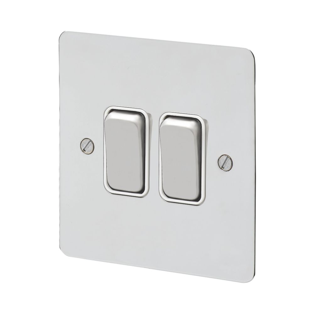 MK Edge 20AX 2-Gang 2-Way Switch Polished Chrome with White Inserts Reviews