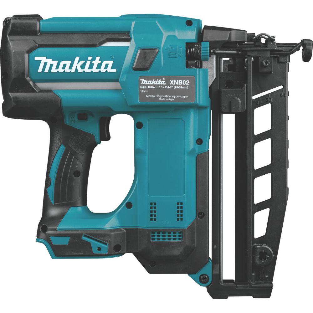 Makita Dbn600zj 64mm 18v Li Ion Lxt Second Fix Cordless Nail Gun Bare Nail Guns Screwfix Com