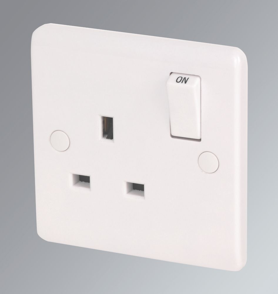 LAP 13A 1-Gang DP Switched Plug Socket White 5 Pack