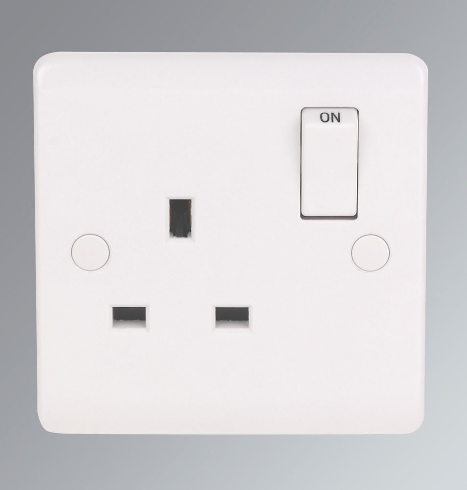 LAP 13A 1-Gang DP Switched Plug Socket White 5 Pack