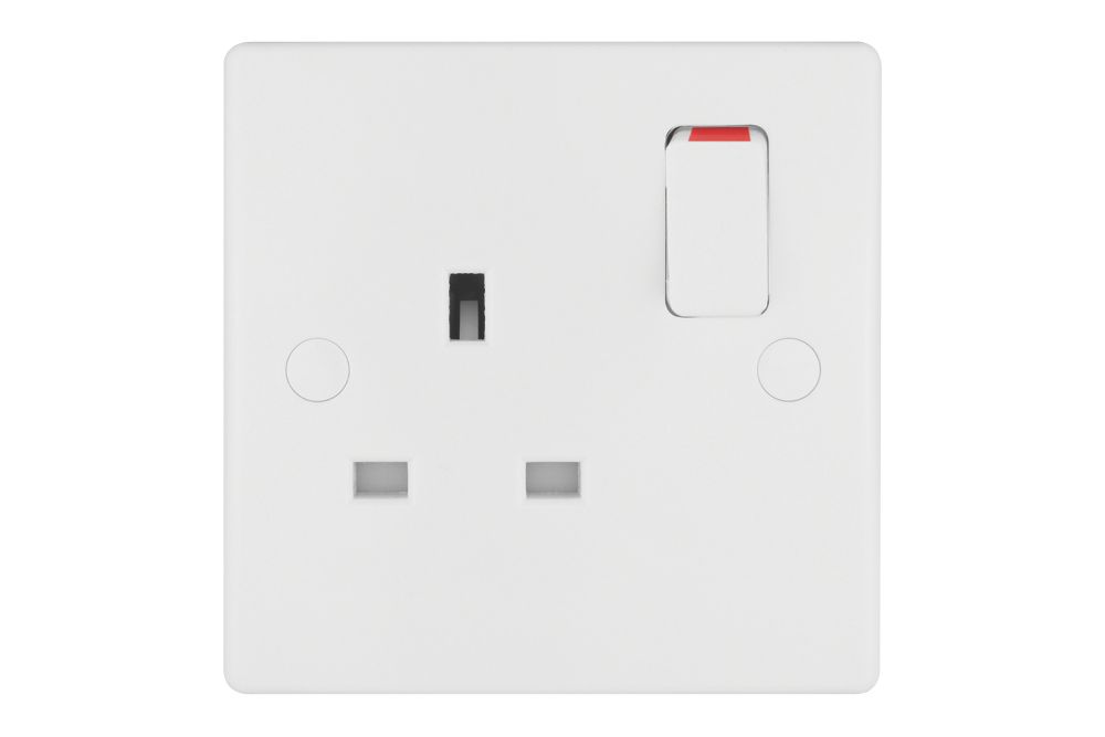 Schneider Electric Ultimate Slimline 13A 1-Gang DP Switched Plug Socket White