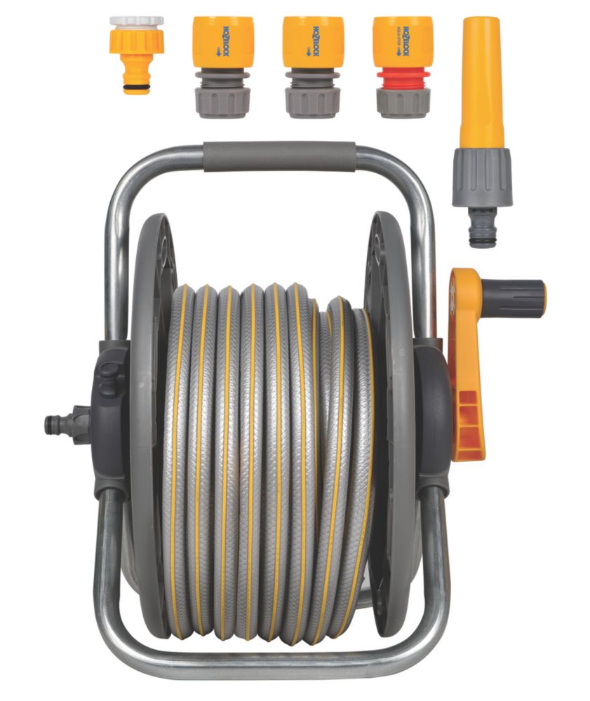 kortademigheid Misverstand Huidige Hozelock 2-in-1 Reel with Hose 25m | Hoses & Hose Reels | Screwfix.com